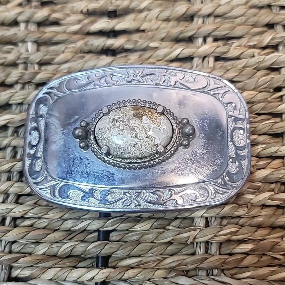 Lace agate western belt buckle - Picture 1 of 4